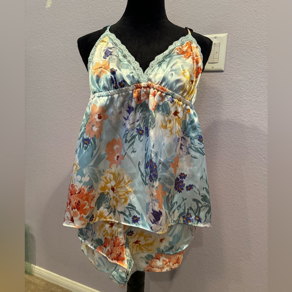 Floral Satin Pajamas
